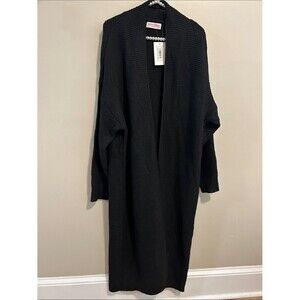 NEW Discount Divas Luxe Longline Cardigan Sweater Black Large